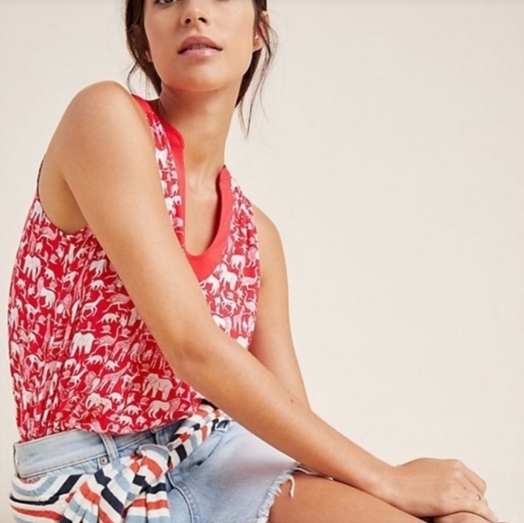 Maeve Tops - Maeve By Anthropoligie Safari Top Red Size 4